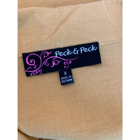 Peck & Peck yellow buttoned long sleeves tunic blouse size small - Picture 4 of 9